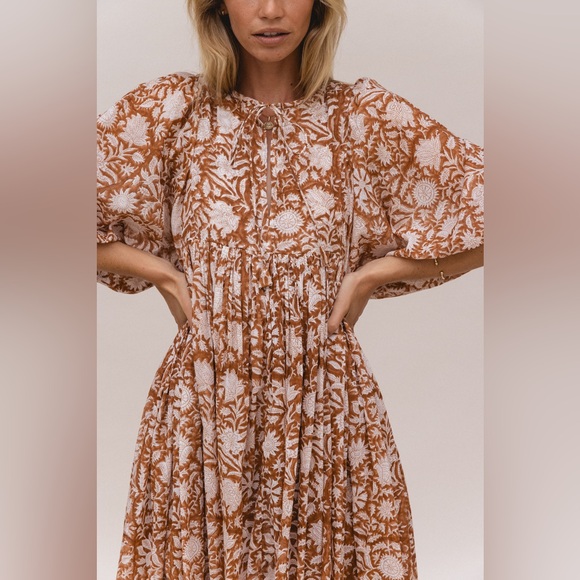 BRAND NEW Daughters of India Kyra midi in Brown Sz M - Picture 12 of 13